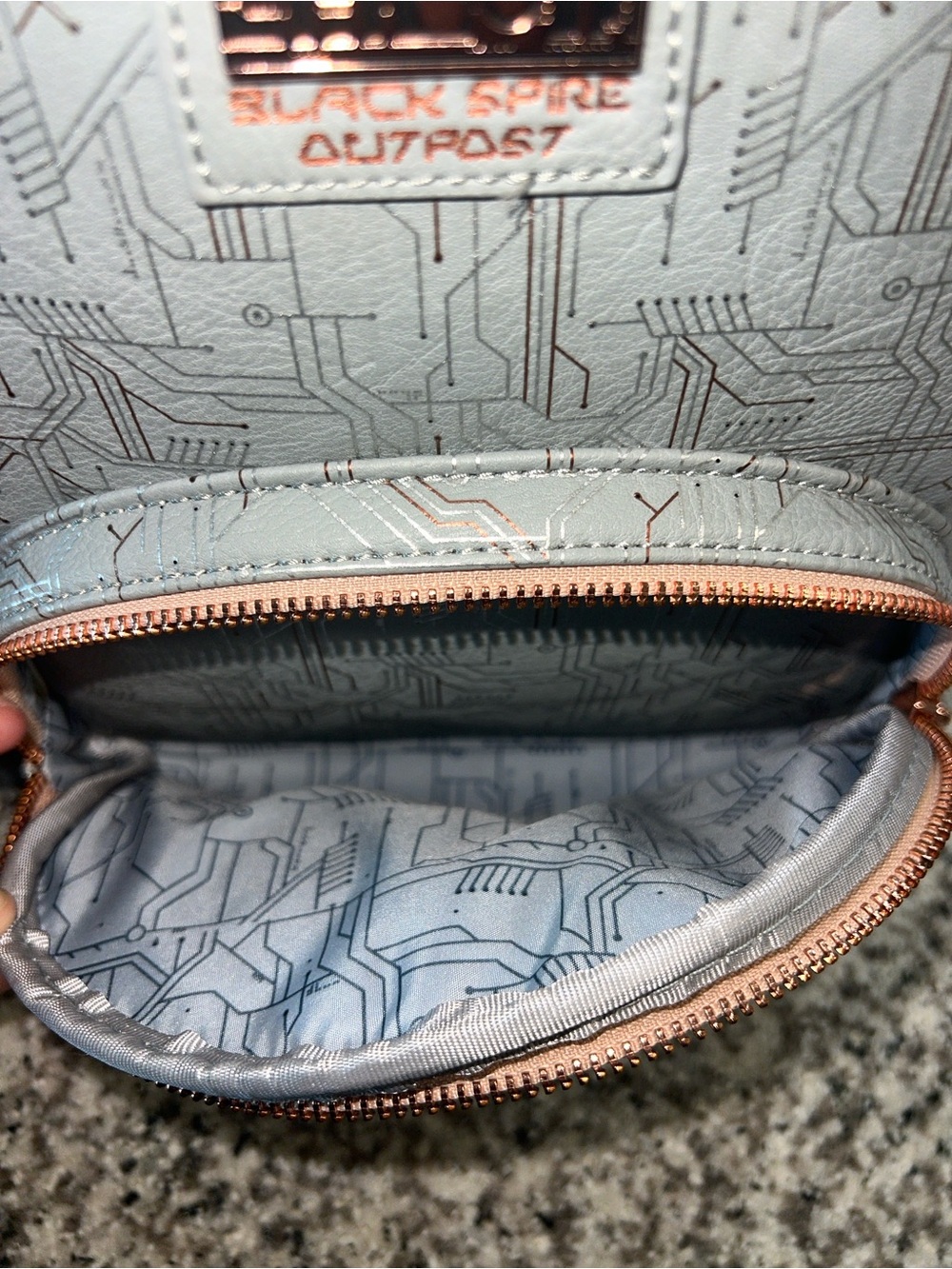 Star Wars Metallic Light Blue Mini Backpack with Rose Gold Accents - Picture 5 of 8